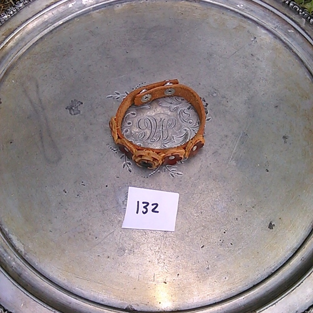 leather flower bracelet